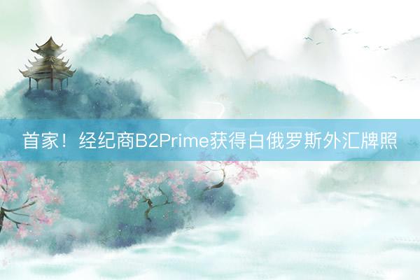 首家！经纪商B2Prime获得白俄罗斯外汇牌照