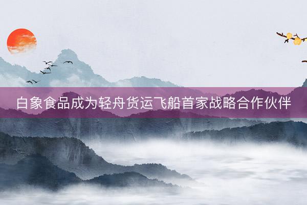 白象食品成为轻舟货运飞船首家战略合作伙伴