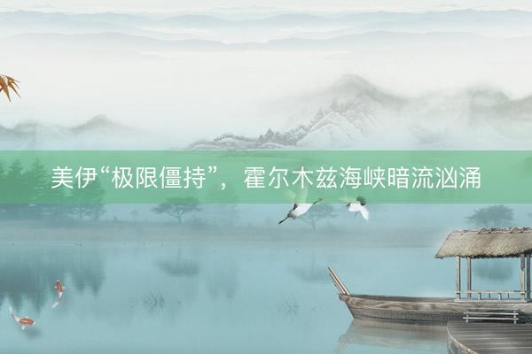 美伊“极限僵持”，霍尔木兹海峡暗流汹涌