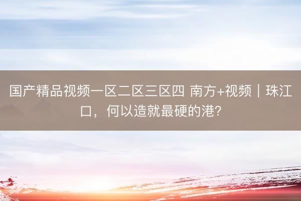 国产精品视频一区二区三区四 南方+视频｜珠江口，何以造就最硬的港？