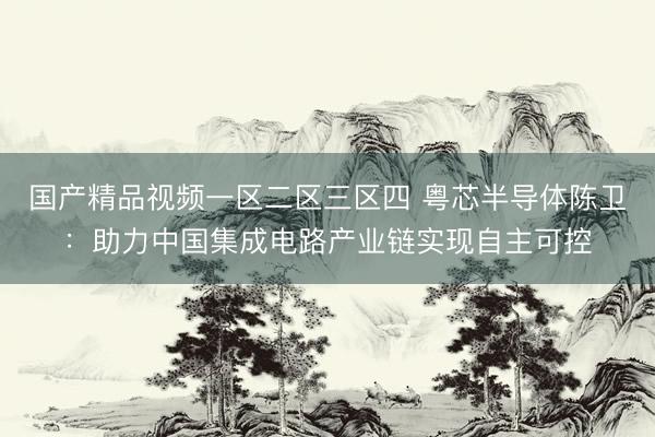 国产精品视频一区二区三区四 粤芯半导体陈卫：助力中国集成电路产业链实现自主可控