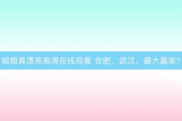 姐姐真漂亮高清在线观看 合肥、武汉，最大赢家？