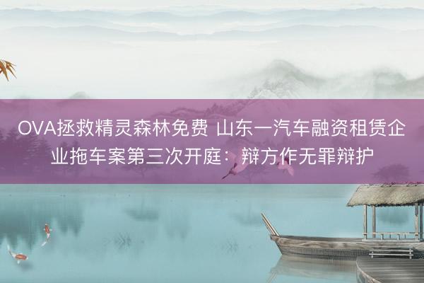 OVA拯救精灵森林免费 山东一汽车融资租赁企业拖车案第三次开庭：辩方作无罪辩护