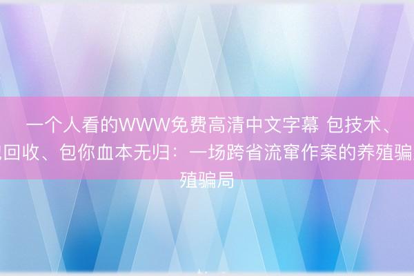 一个人看的WWW免费高清中文字幕 包技术、包回收、包你血本无归：一场跨省流窜作案的养殖骗局