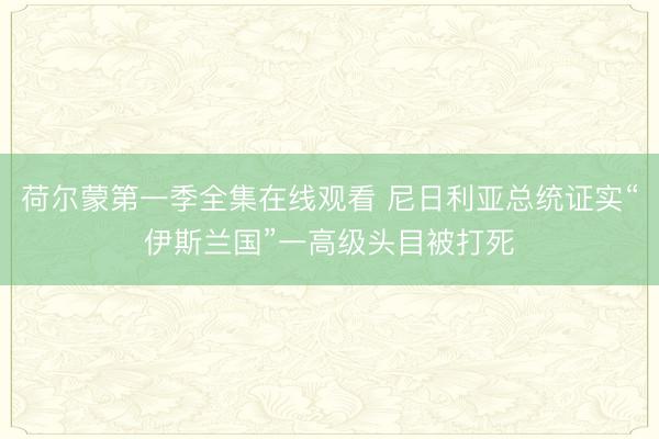 荷尔蒙第一季全集在线观看 尼日利亚总统证实“伊斯兰国”一高级头目被打死