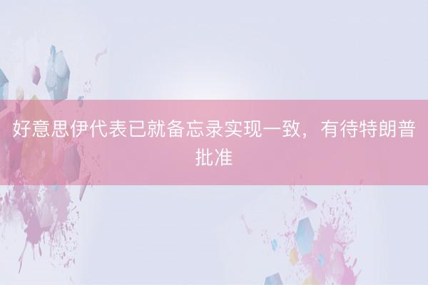 好意思伊代表已就备忘录实现一致，有待特朗普批准
