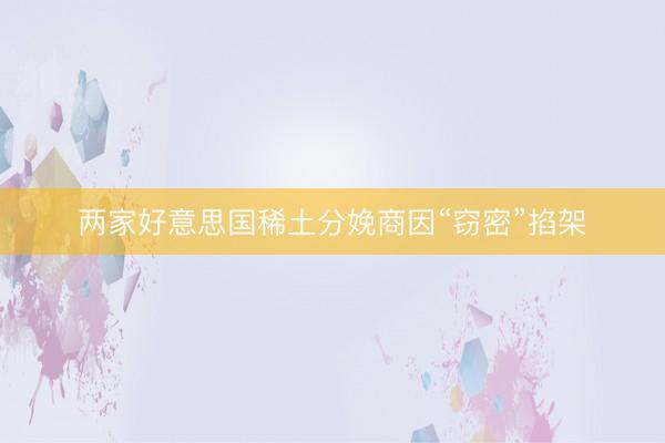 两家好意思国稀土分娩商因“窃密”掐架
