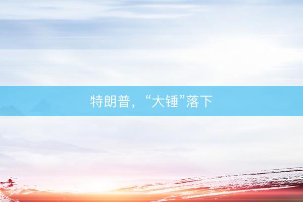 特朗普，“大锤”落下