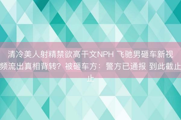 清冷美人射精禁欲高干文NPH 飞驰男砸车新视频流出真相背转？被砸车方：警方已通报 到此截止
