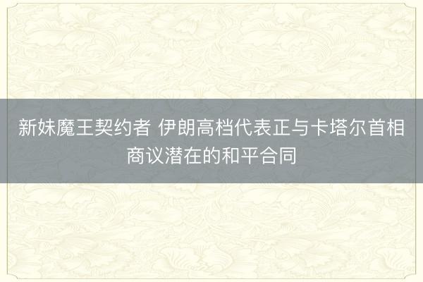 新妹魔王契约者 伊朗高档代表正与卡塔尔首相商议潜在的和平合同