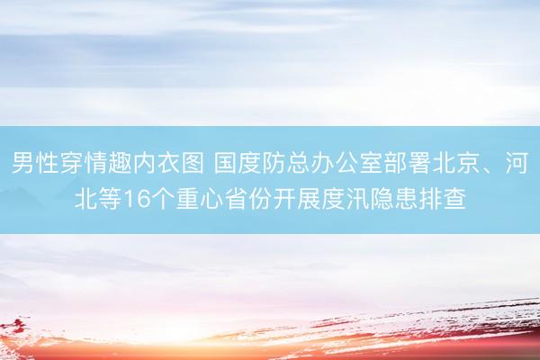 男性穿情趣内衣图 国度防总办公室部署北京、河北等16个重心省份开展度汛隐患排查