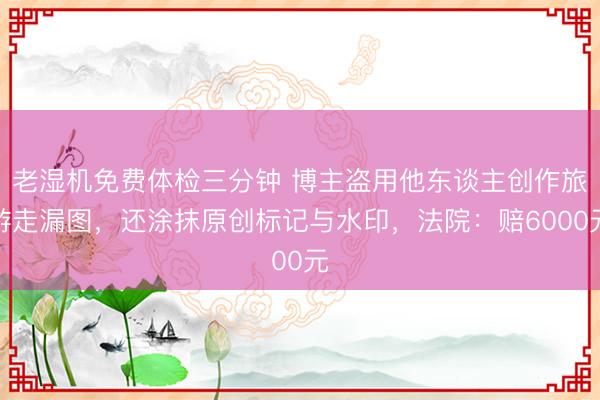 老湿机免费体检三分钟 博主盗用他东谈主创作旅游走漏图，还涂抹原创标记与水印，法院：赔6000元
