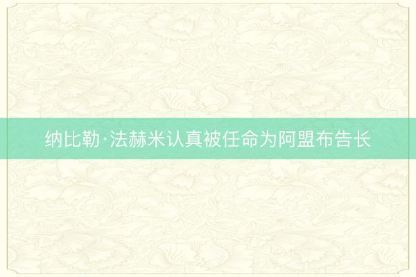 纳比勒·法赫米认真被任命为阿盟布告长